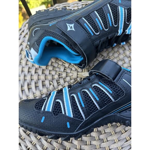 Specialized Tahoe Sport Women's 40 US 9 Body Geometry Bike Shoes Vibram Blue Blk - Picture 3 of 15